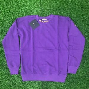 Palm Angels Men Purple Oversize Sweater Crewneck